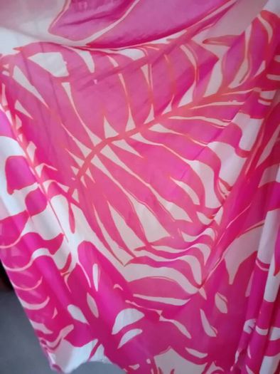 Oui large scarf - Pure Viscose - Pink White - BNWT RRP 60