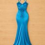 Teal Debs Prom Dress Size 12 sparkly too strappy backless sparkle top Image 2