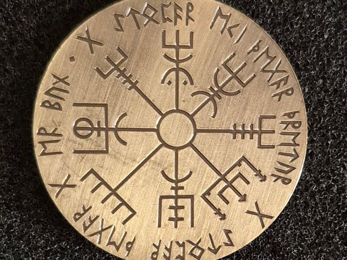 Viking compass commerative coin.