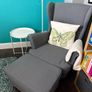 Wing Chair and Footstool Image 2