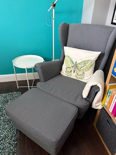 Wing Chair and Footstool