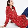 ZARA red chain print shirt dress S Image 4