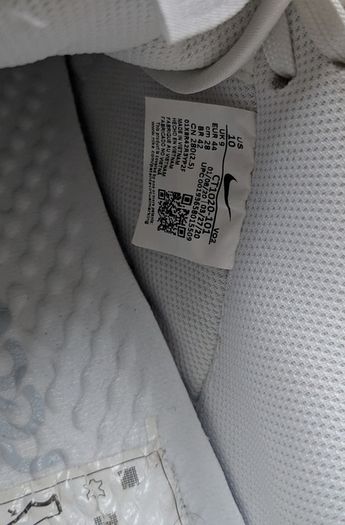 Nike Air Force 1 React White Leather Sneakers Size UK 9