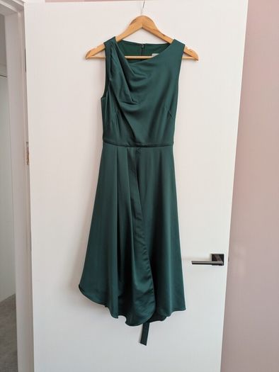 Forest Green belted occasion Oasis Dress size UK 8