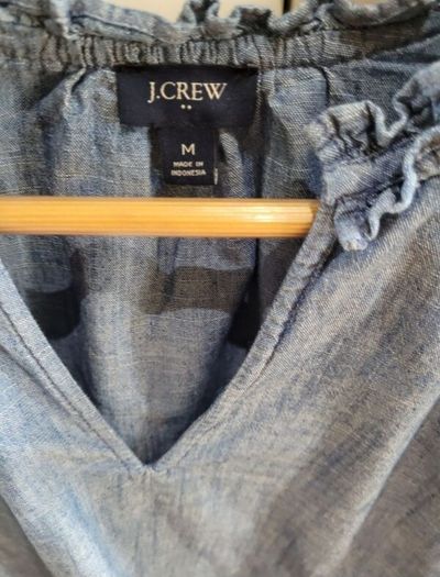 J Crew - Denim ruffle shirt