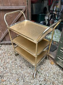 Vintage 3-Tier Drinks Trolley / Hostess Cart