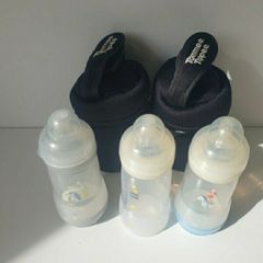 Mam bottles and Tommee Tippee insulated holders