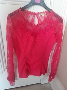 Womens pink lace top