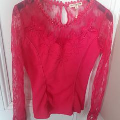 Womens pink lace top