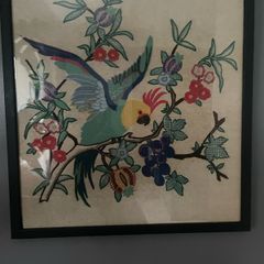 Vintage embroidery framed piece