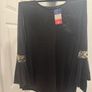 BNWT Black/golden party blouse Made in France size UK16 EU44 Postage included Image 2