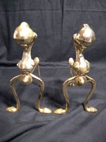 Brass Fireside Dogs
