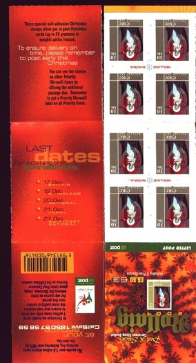 2001 Ireland Christmas Commemorative Stamp Booklet Mint Never Hinged (MNH). Hibernian HB94.