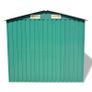 Garden Storage Shed Green Metal 204x132x186 cm Image 5