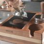 4 In 1 Espresso Knock Box and Tamp Station, Espresso Accessories Organizer for 58MM Coffee Tamper, Distributor and Portafiler, Made of Natural High-Density Wood with Four Anti-Slip Pads Image 5