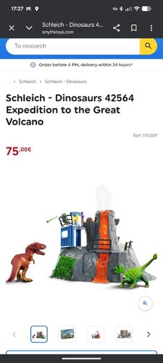 2 x Schleich Sets Dino Volcano & Truck