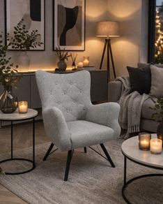 Modern Accent Chair  Contemporary Armchair Grey