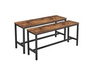 main image for ad Benches Set of 2 industrial look benches for dining room table, set of 2, kitchen benches, dining table benches, 108 x 32,5 x 50 cm, kitchen, dining room, sturdy iron frame, industrial design, vintage, dark brown