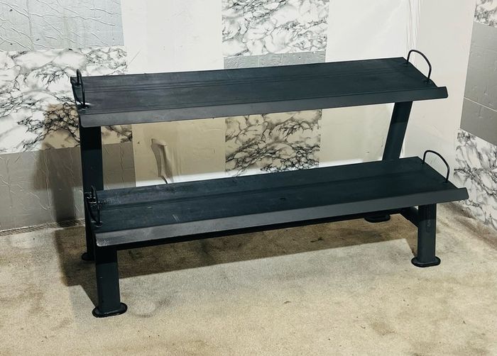 Hex Dumbbells With 2 Tier Rack