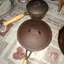 Beautiful Old 3 Cast Iron Skillet Pans and  Lidded Saucepan also 1 Lid for Skillet Pan Postage Available Image 8