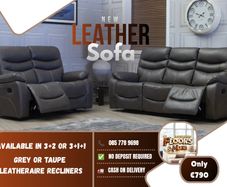 New Grey Leather 3+2 Reclining Sofa Sets