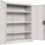 Metal Storage Cabinet with 2 Door and 3 Adjustable Shelves, 109CM Tall Storage Cupboard with Lock for Home, Office, Warehouse, 109 x 40 x 90 cm (Light Grey) Image 3