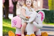 Labebe plush rocking horse pink like new
