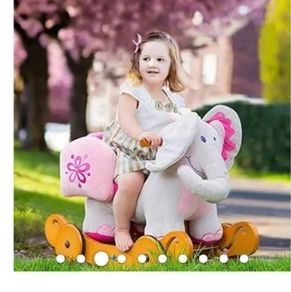 Labebe plush rocking horse pink like new