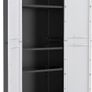 Linear Plastic Garage Tall Cabinet, Light Grey/Black/Blue, 68 x 39 x 173 cm Image 2