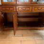 Vintage mahogany-style 3-door china/display cabinet with matching dresser base Image 5