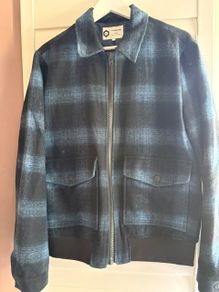 Jack & Jones Blue Check Zip Jacket
