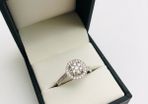 Brand New 18ct White Gold Diamond Round Halo Cluster Engagement Ring
