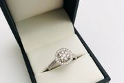 Brand New 18ct White Gold Diamond Round Halo Cluster Engagement Ring