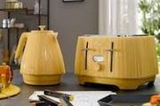 Yellow Gold Kettle and Toaster Set