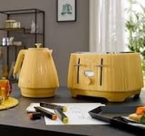 Yellow Gold Kettle and Toaster Set