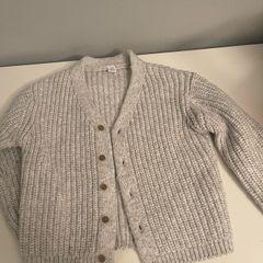 marks and spencer wool cardigan need gone ASAP like new could be worn by boy or girl cosy grey cardigan