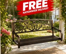 2-Seater Metal Hanging Porch Swing Bench
