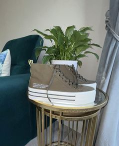 Ladies Khaki Green & White Retro Trainers from Stradivarius Size UK 5 / EU 38