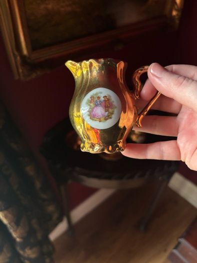 Complete 15-Piece Vintage STW Bavaria Porcelain 24K Gold Coffee & Tea Service