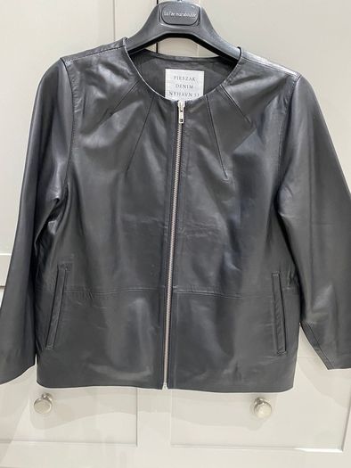 Danish designer womens brand Pieszak black lambs luxury leather jacket BRAND NEW