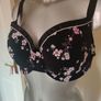 Janina curved black floral padded underwired bra size UK40C EU90C Perfect condition Postage included Image 2