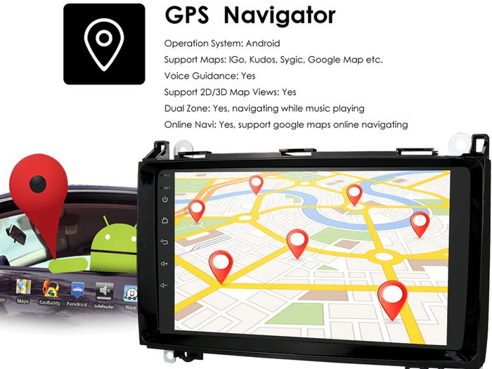 Android 10 2 Din 8'' Car Radio for Mercedes Benz B200 Sprinter W906 W639 AB Class W169 W245 Viano Vito Radio GPS Navi