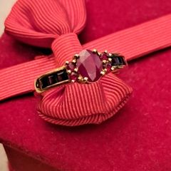 9 ct gold ring ruby and sapphire