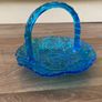 Vintage Pressed Blue Glass Bon Bon Dish Image 2