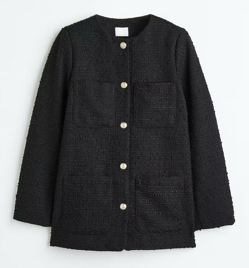H&M Boucle Jacket Black Size M!