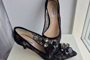 LK Bennett Black Lace Heel Pumps