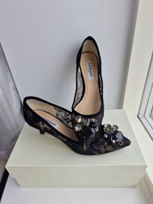 LK Bennett Black Lace Heel Pumps