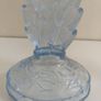 Lovely Pair of Vintage Pressed Glass Candlesticks in Pale Blue Glass with Leaves Motifs, Excellent Condition Image 4