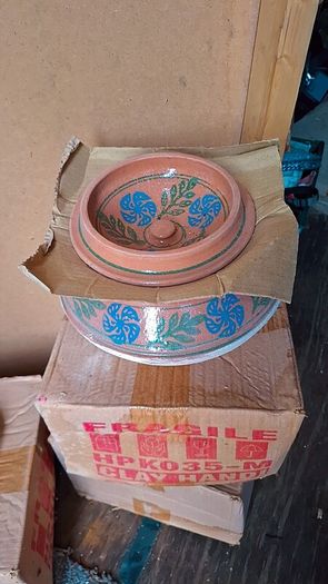 Indian Clay handi cooking pots still new in boxes