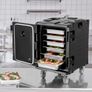 Insulated Food Pan Carrier, 95 Qt Hot Box for Catering, Food Box Carrier with Buckle, Front Loading Food Warmer with Handles, End Loader with Wheels for Restaurant, Canteen Image 7